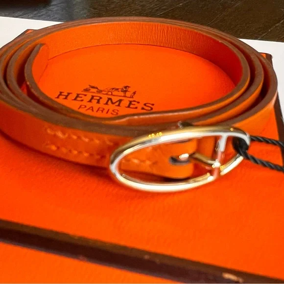 Hermes chamonix hapi 3mm Leather Bracelet - Picture 2 of 7